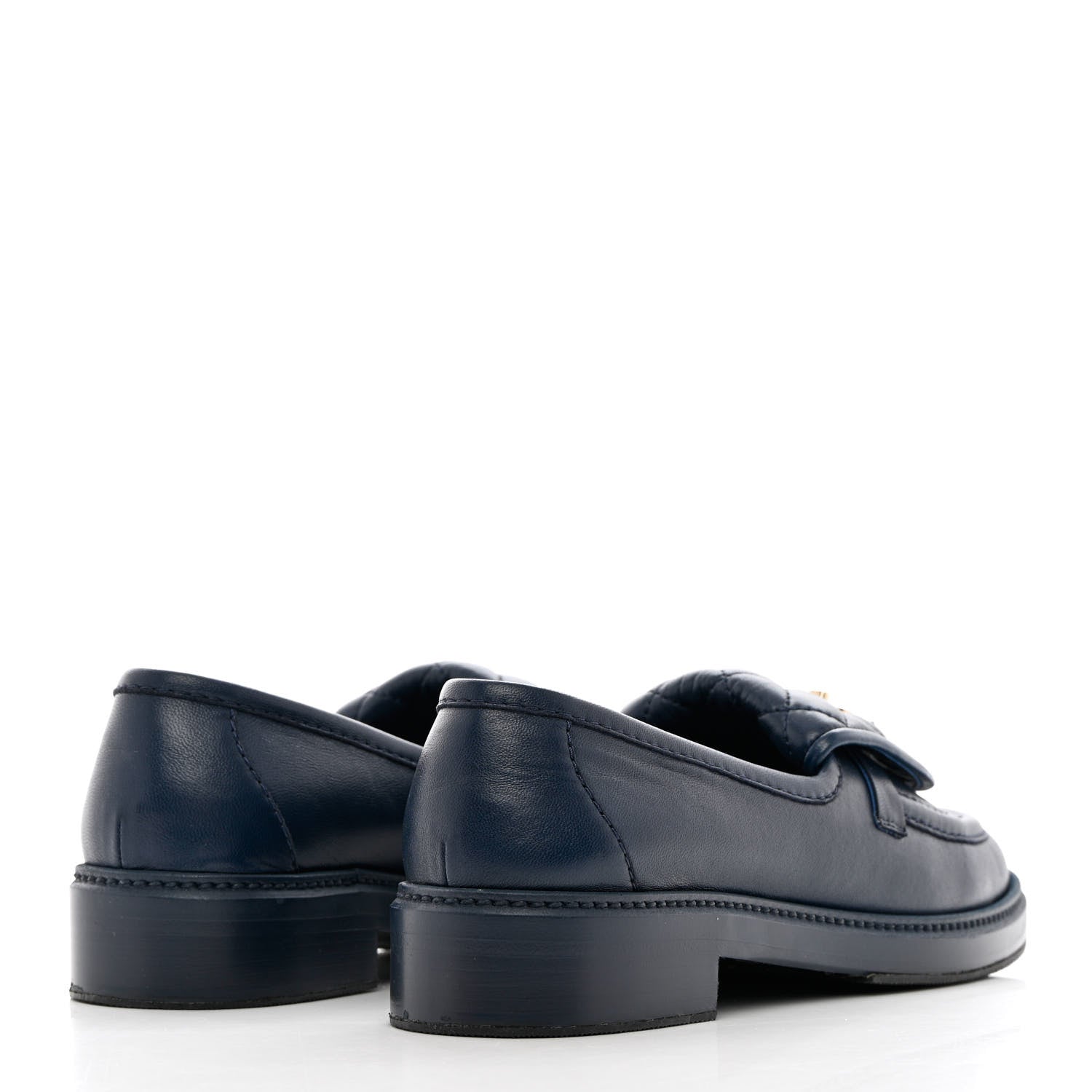 Chanel Lambskin Quilted CC Turnlock Loafers 40 Navy 4 of 13