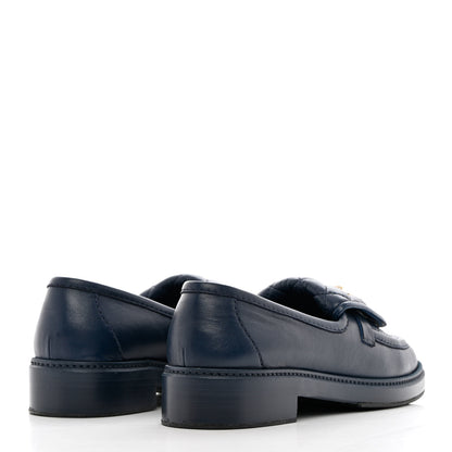Chanel Lambskin Quilted CC Turnlock Loafers 40 Navy 4 of 13