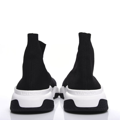 Balenciaga Neoprene Knit Womens Speed Sneakers 38 Black White 7 of 10
