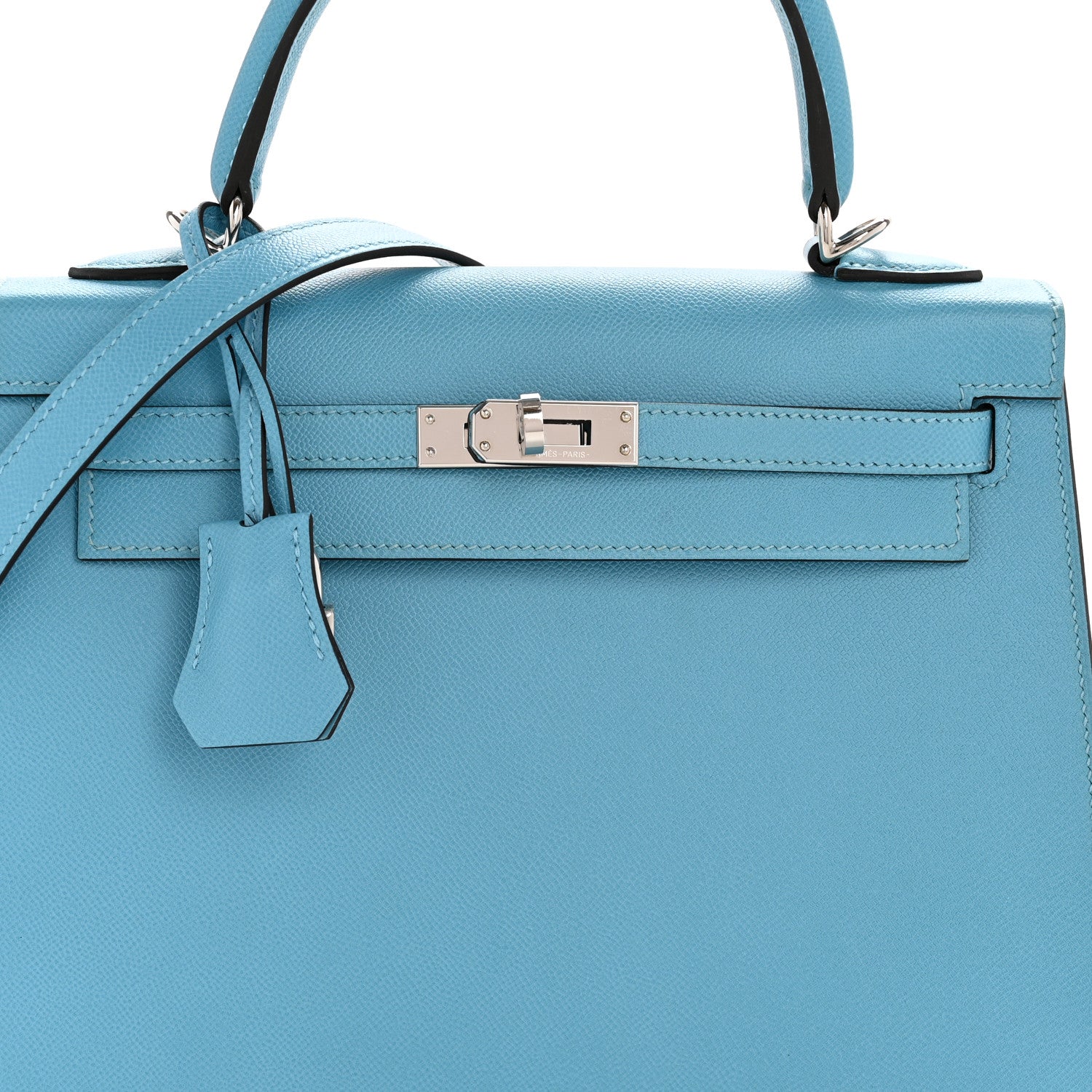 Hermes Madame Calfskin Kelly Sellier 25 Bleu du Nord 8 of 13