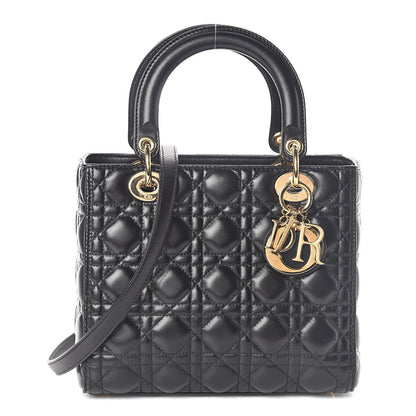 Christian Dior Lambskin Cannage Medium Lady Dior Black 1 of 9