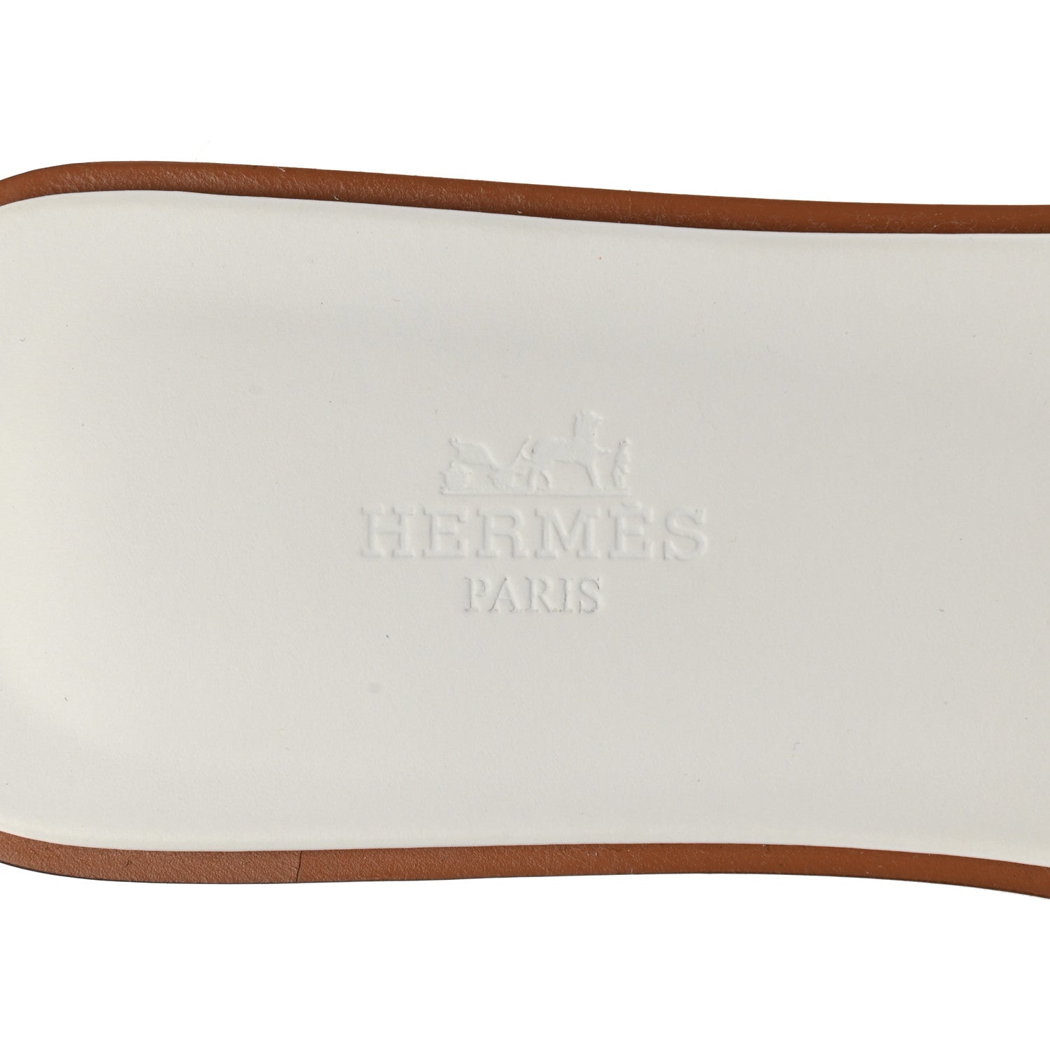 Hermes Box Calfskin Oran Sandals 39.5 White 7 of 9