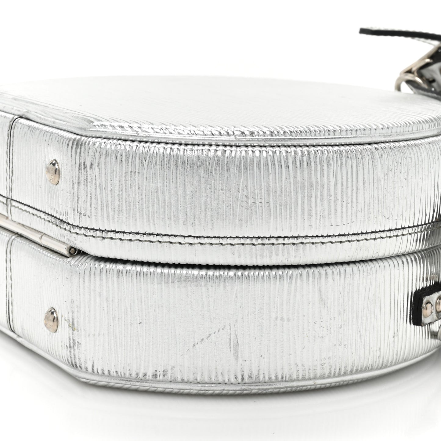 Metallic Epi Petite Boite Chapeau Silver