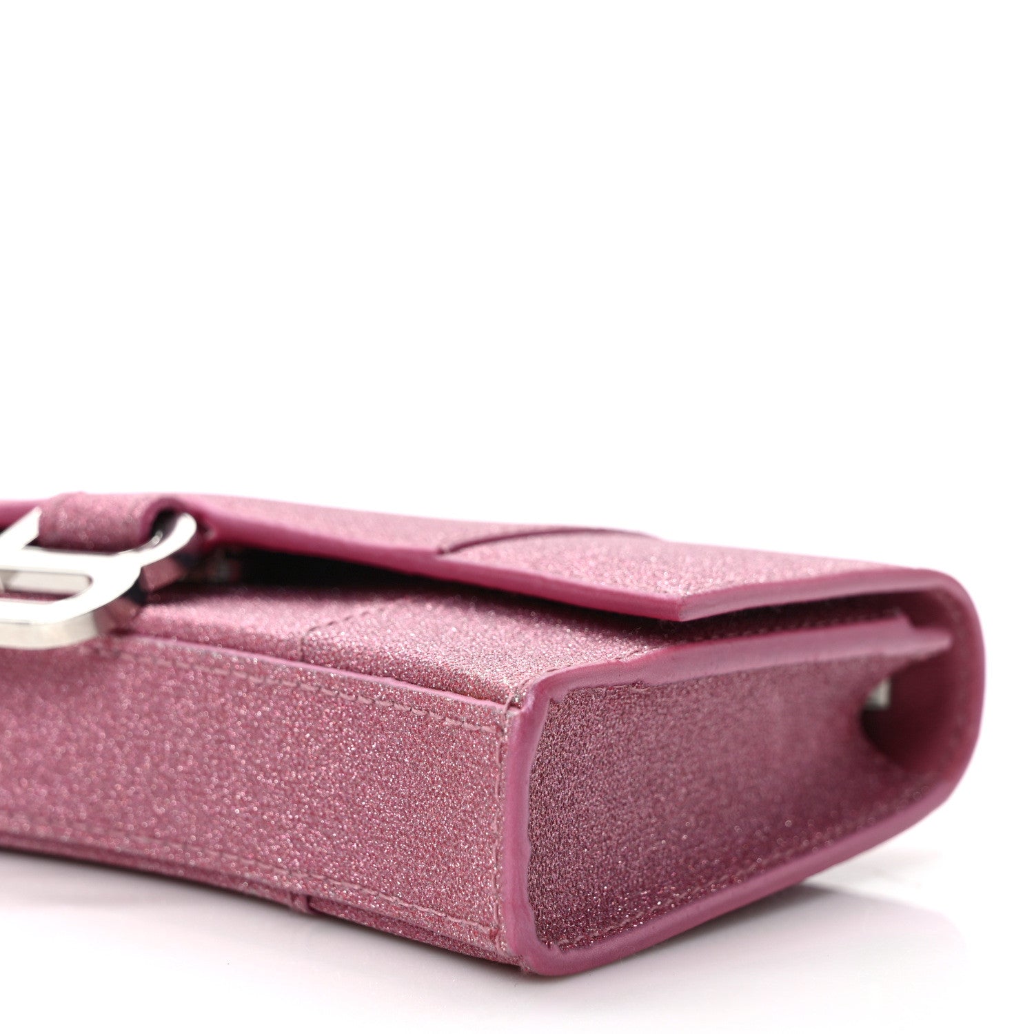 Balenciaga Sparkling Fabric XS Hourglass Wallet On Chain Sweet Pink 8 of 8