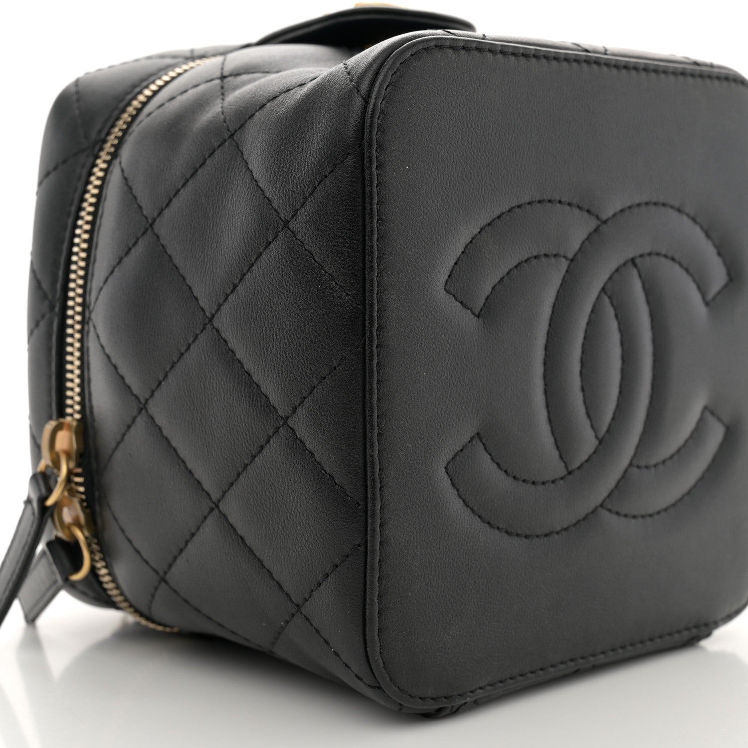 Chanel Calfskin Quilted Small Vanity Case With Chain Black 9 of 12
