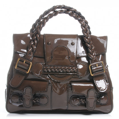 Valentino Garavani Patent Large Histoire Brown 1 of 7