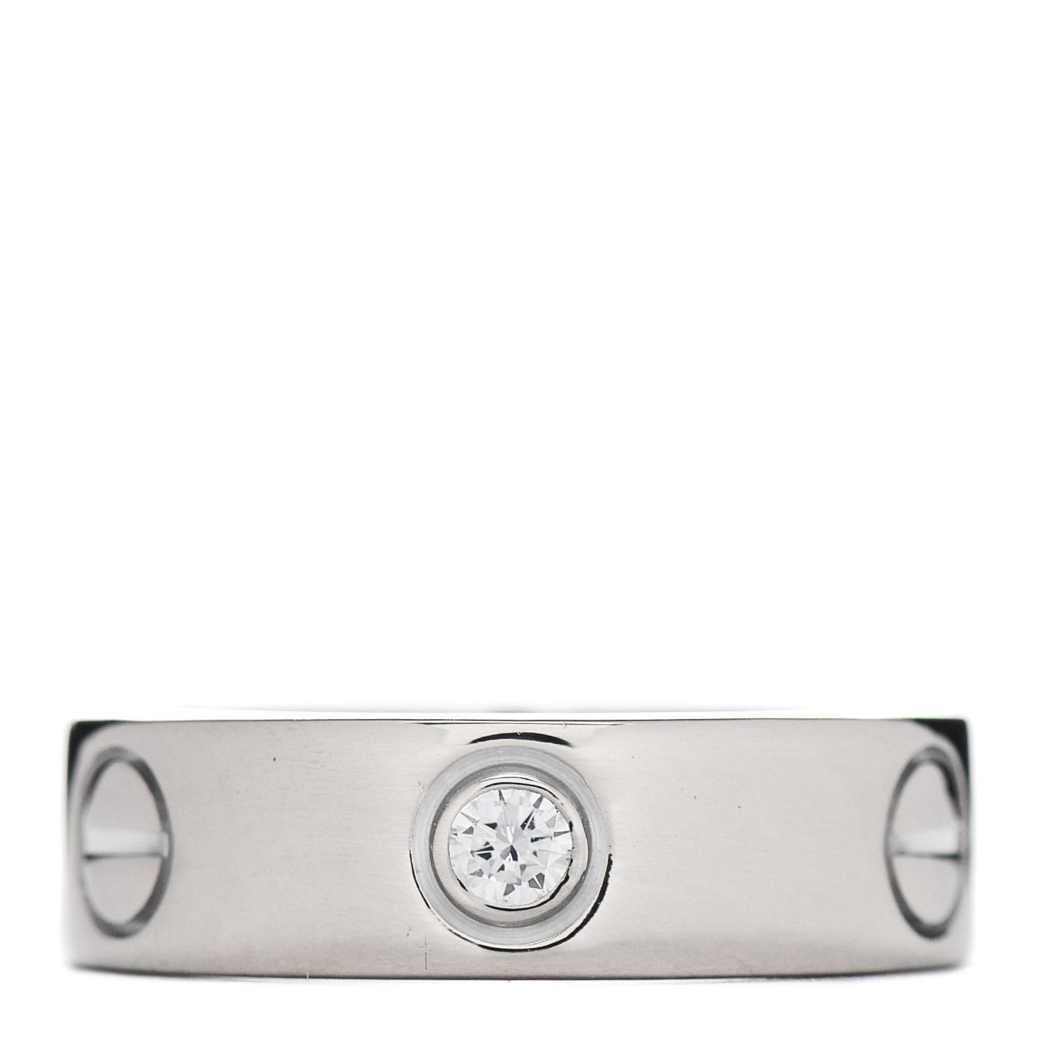 Cartier 18K White Gold 3 Diamond 5.5mm LOVE Ring 49 5 1 of 5