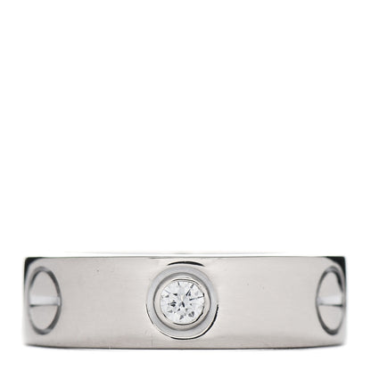 Cartier 18K White Gold 3 Diamond 5.5mm LOVE Ring 49 5 1 of 5