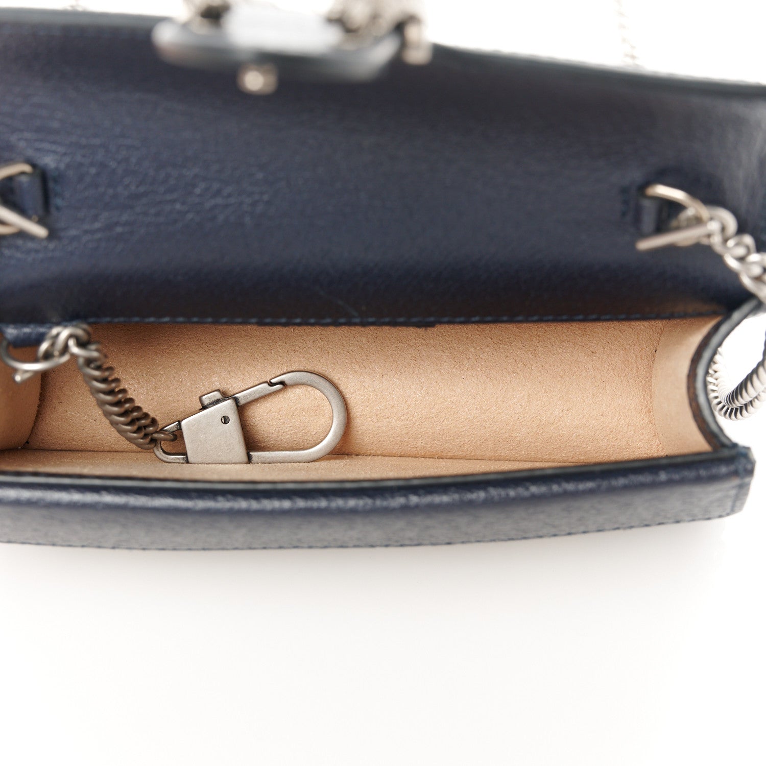 Gucci GG Supreme Monogram Textured Dollar Calfskin Super Mini Dionysus Shoulder Bag Beige Blue 5 of 11