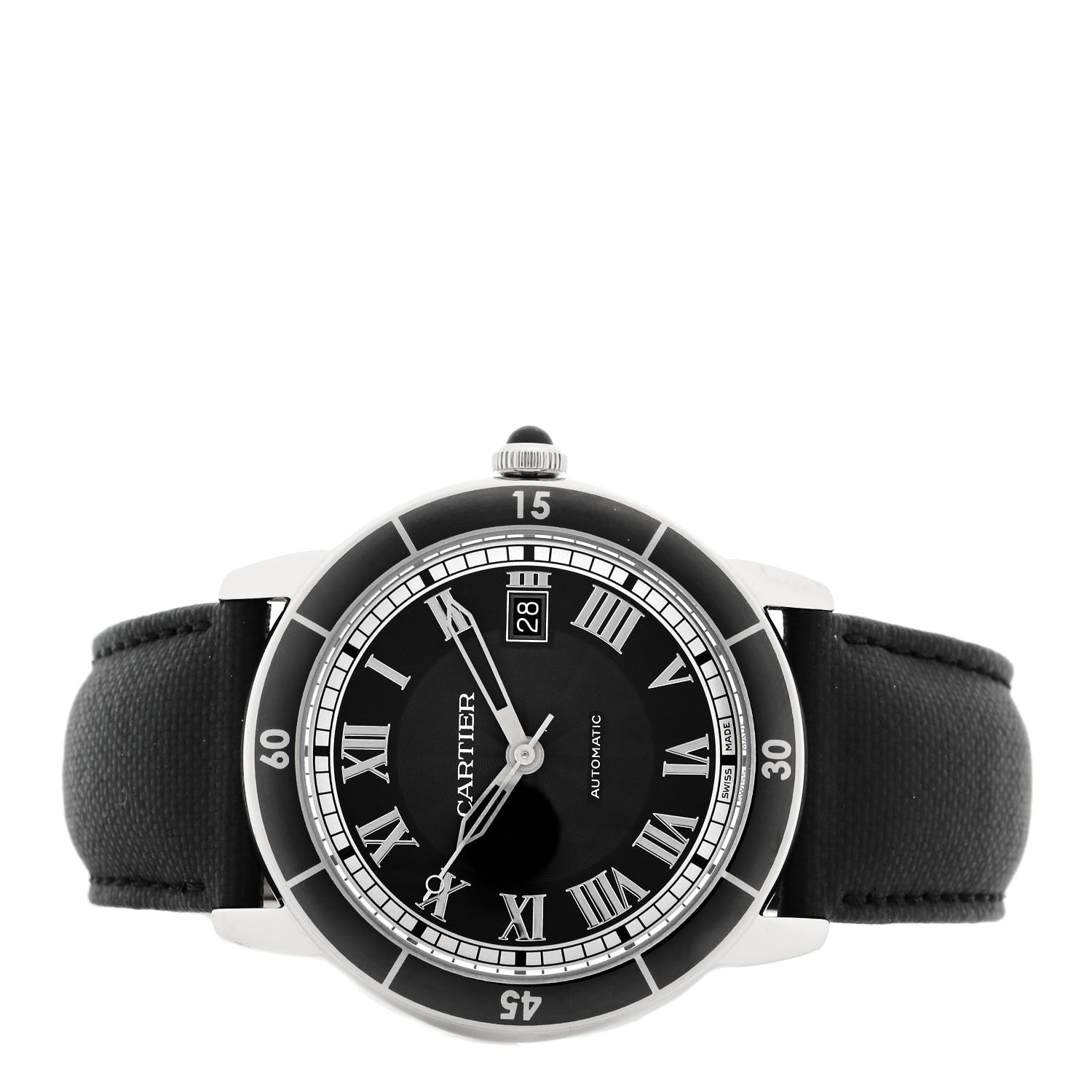Cartier Stainless Steel Nylon 42mm Ronde Croisiere Automatic Watch Black 2 of 5