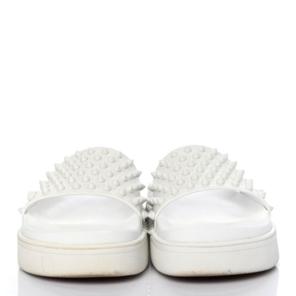 Christian Louboutin Calfskin Donna Studded Pool Fun Platform Flat Slide Sandals 36.5 White 2 of 4