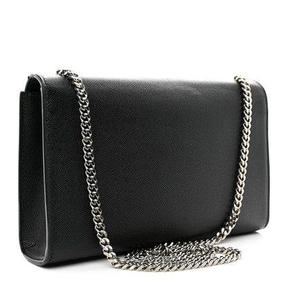 Saint Laurent Grain De Poudre Medium Classic Monogram Kate Satchel Black 3 of 15