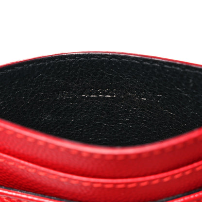 Saint Laurent Grain De Poudre Matelasse Chevron Monogram Credit Card Case Red 7 of 8