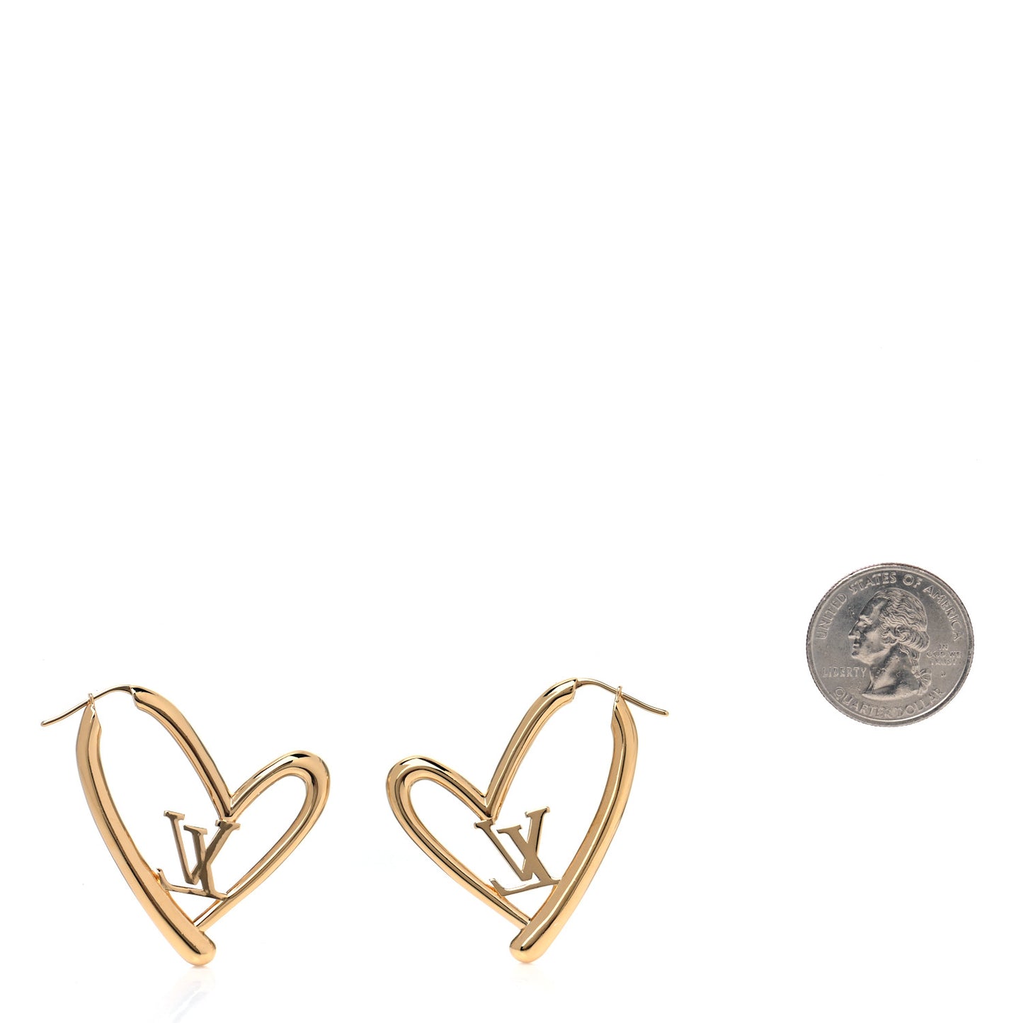 Metal Fall In Love Hoop Earrings GM Gold