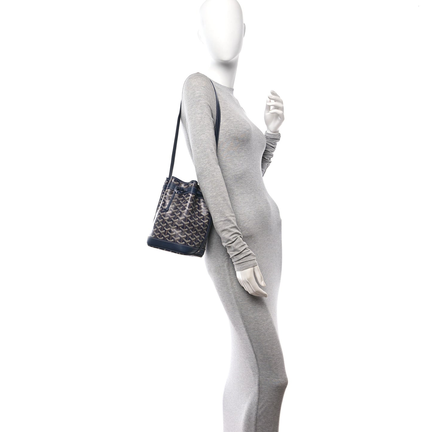 Goyardine Petit Flot Bucket Bag PM Navy