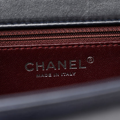 Chanel Calfskin Embossed New Medium Paris Salzburg Boy Flap Navy 6 of 11