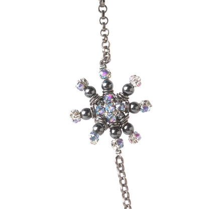 Chanel Iridescent Crystal Ruthenium CC Necklace Dark Grey Blue 5 of 6