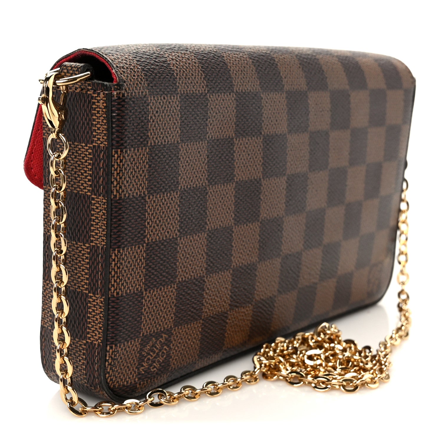 Louis Vuitton Damier Ebene Pochette Felicie Chain Wallet 4 of 16