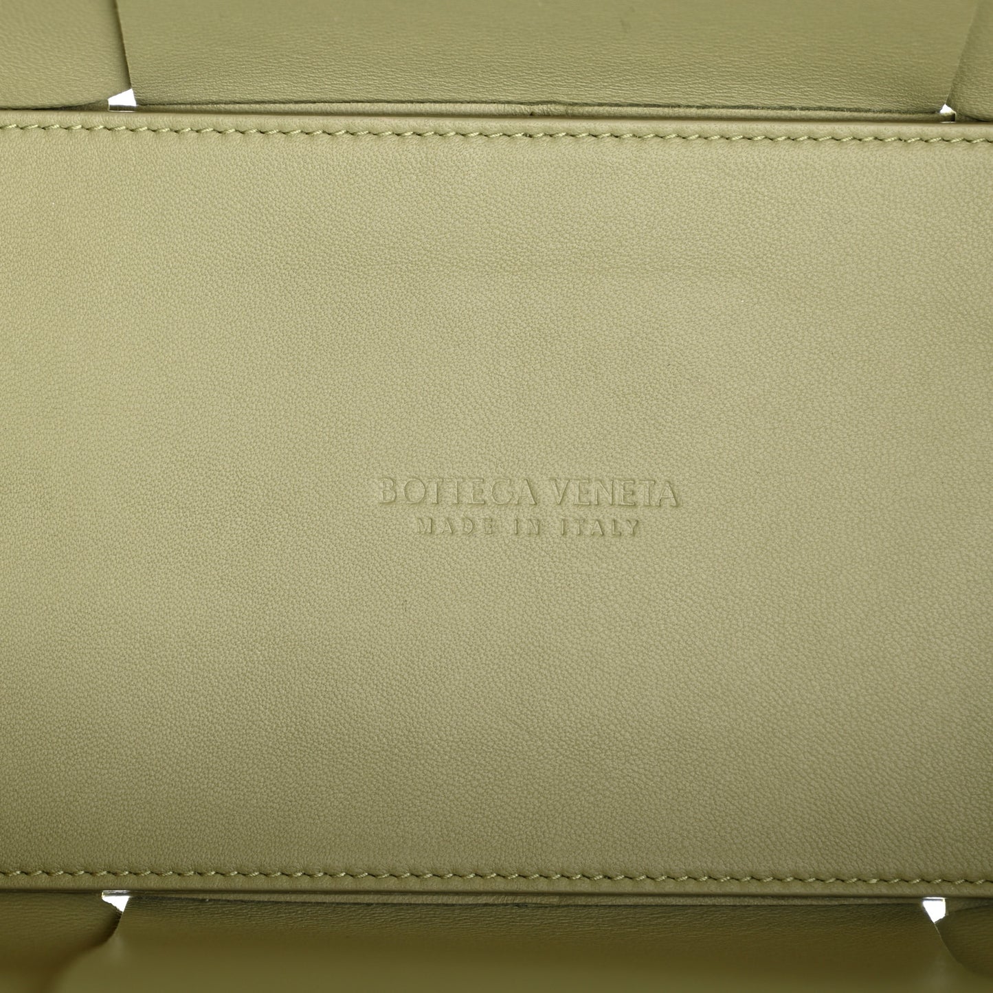 Grained Calfskin Intrecciato Medium Arco Tote Travertine