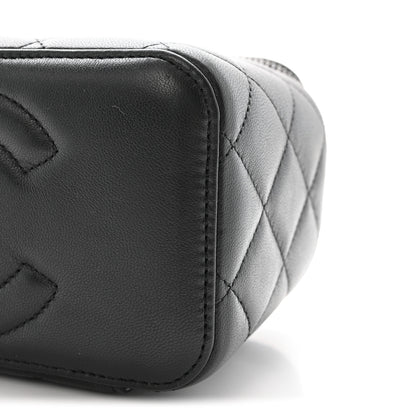 Chanel Lambskin Quilted Small Top Handle Vanity Case With Chain So Black 10 of 11