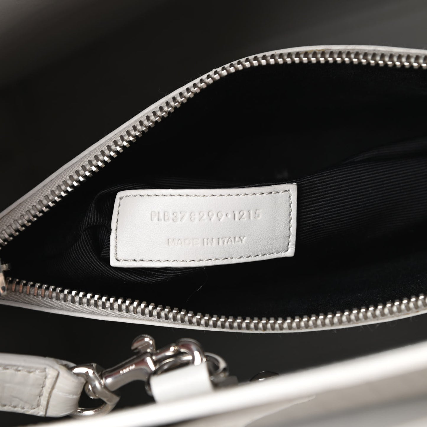 Calfskin Crocodile Embossed Small Sac De Jour White Souffle