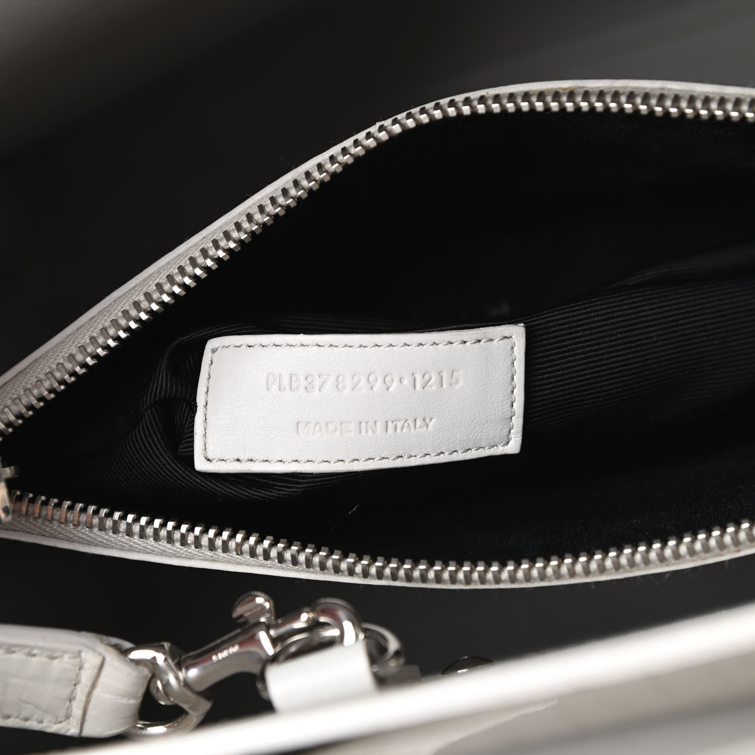 Saint Laurent Calfskin Crocodile Embossed Small Sac De Jour White Souffle 7 of 19