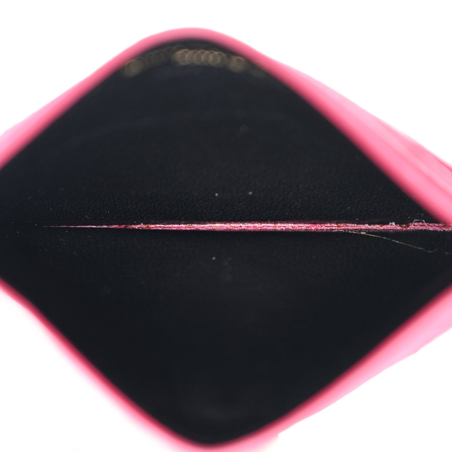 Grain De Poudre Matelasse Chevron Monogram Credit Card Case Fresh Fuxia