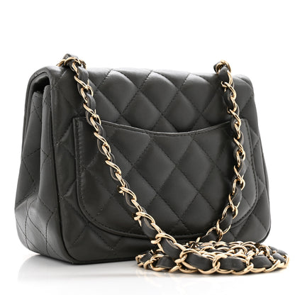 Chanel Lambskin Quilted Mini Square Flap Dark Grey 3 of 13