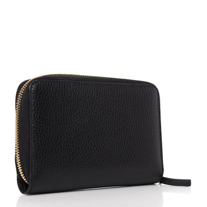 Gucci Dollar Calfskin Medium GG Zip Around Wallet Black 3 of 6