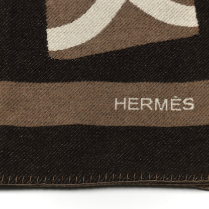 Hermes Wool Cashmere Brandebourgs Blanket Ecorce 4 of 4