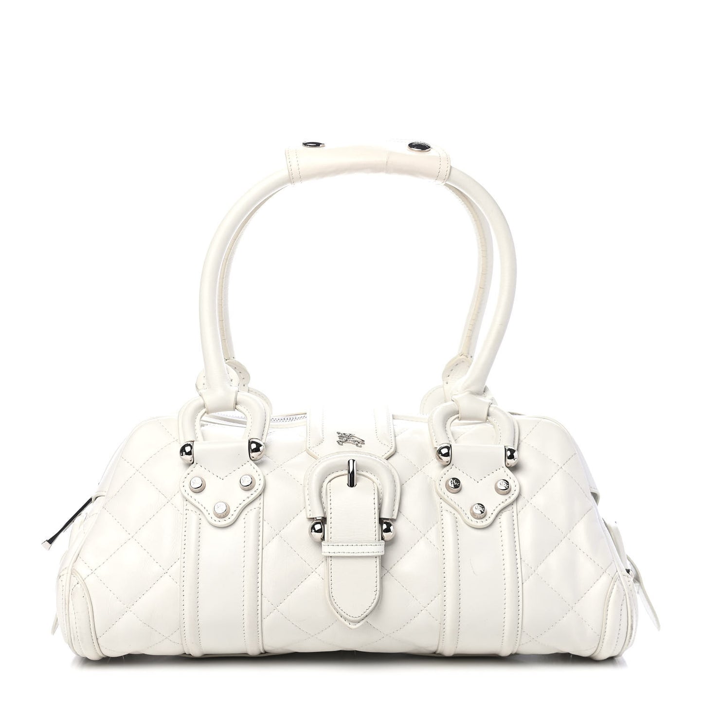 Calfskin Quilted Manor Satchel White