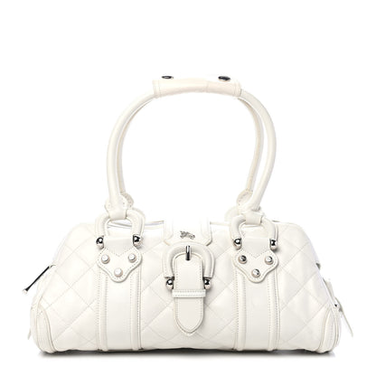 Burberry Calfskin Quilted Manor Satchel White 1 of 8