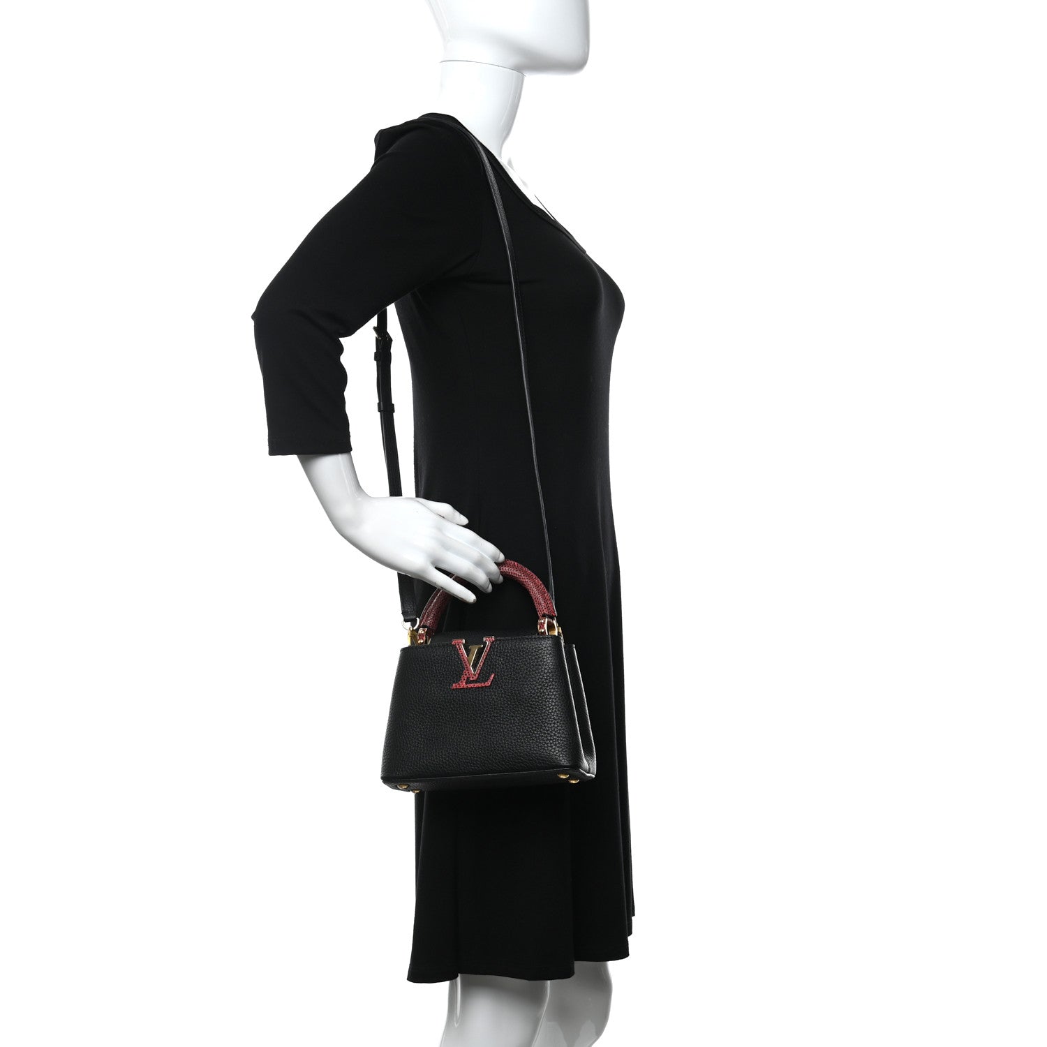 Louis Vuitton Taurillon Lizard Capucines Mini 2 of 9