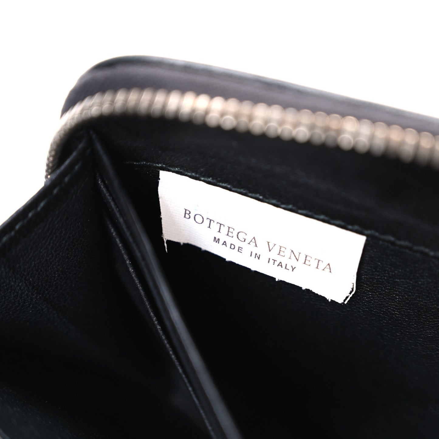Nappa Intrecciato Zip Around Wallet Black