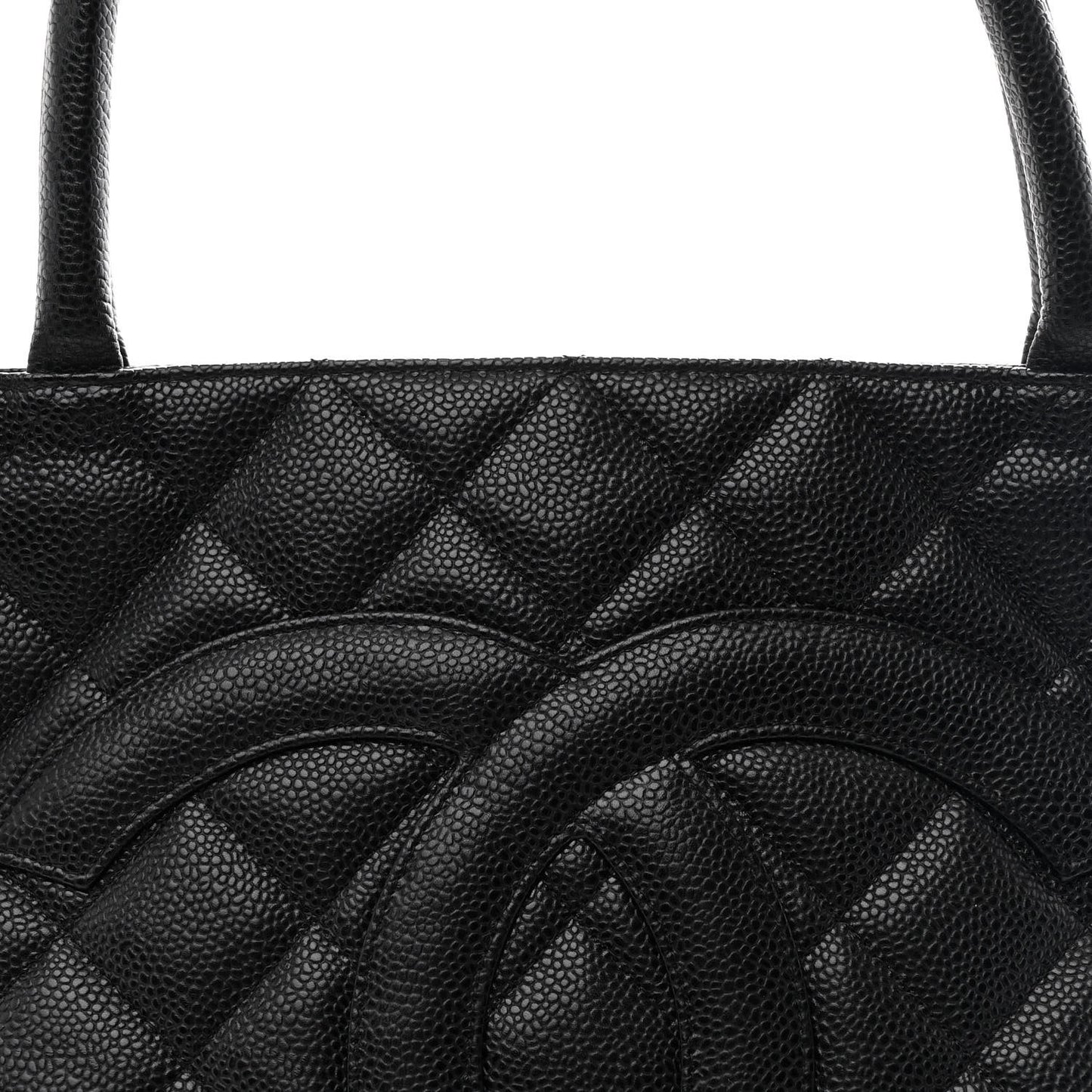 Caviar Quilted Medallion Tote Black