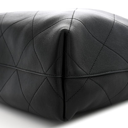 Chanel Shiny Lambskin Quilted Medium Hobo Black 10 of 11