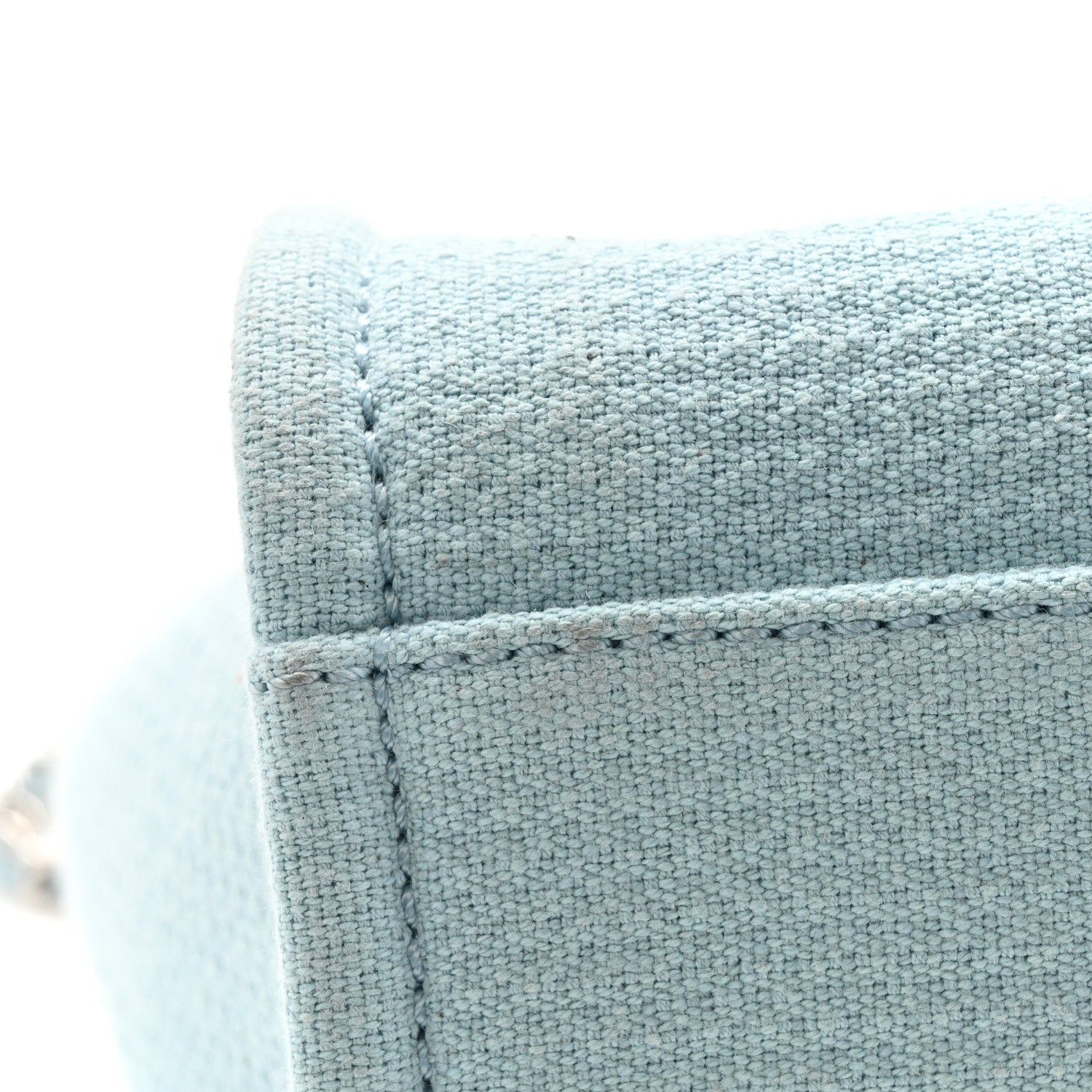 Chanel Mixed Fibers Small Deauville Tote Light Blue 12 of 16