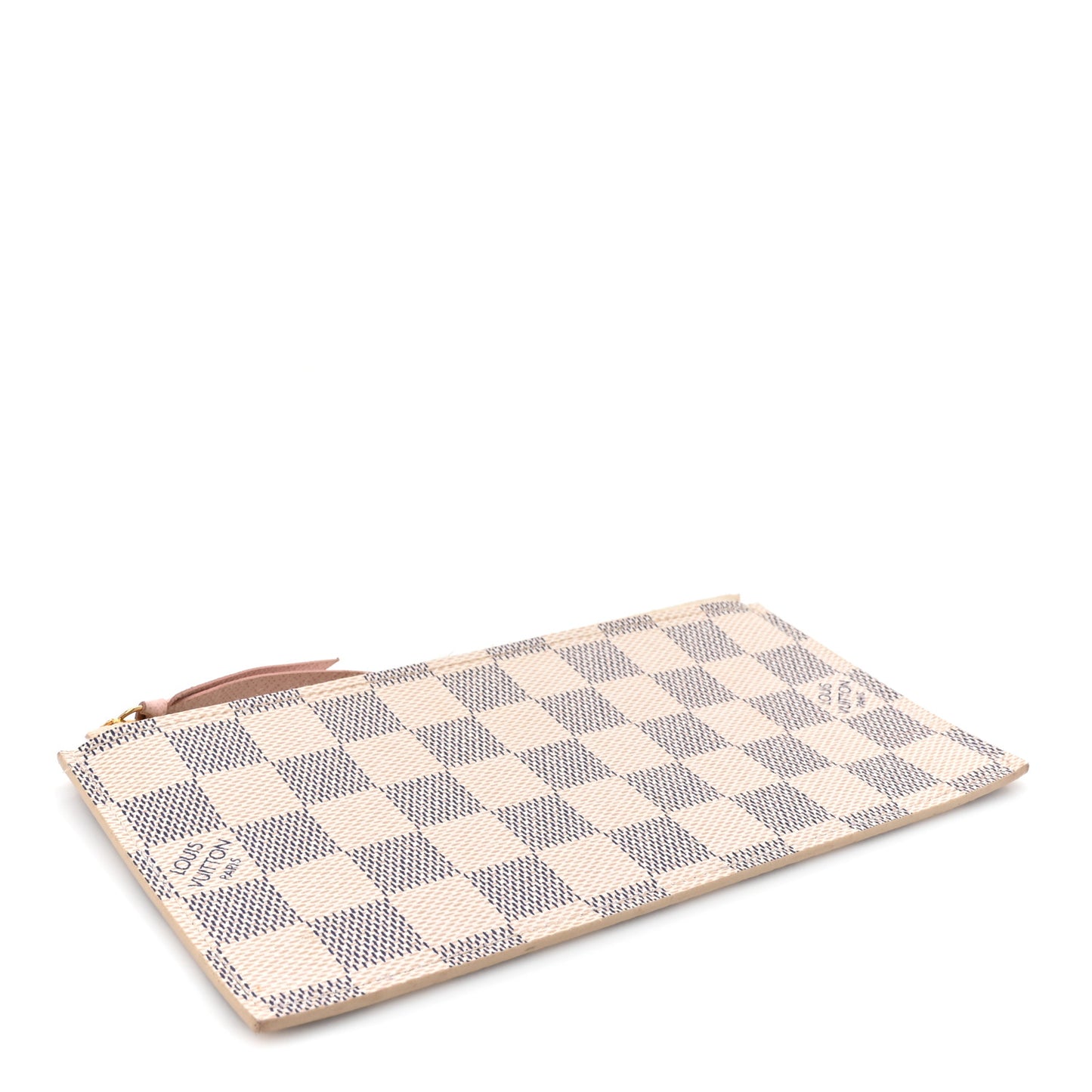Damier Azur Felicie Chain Wallet Zippered Insert Rose Ballerine