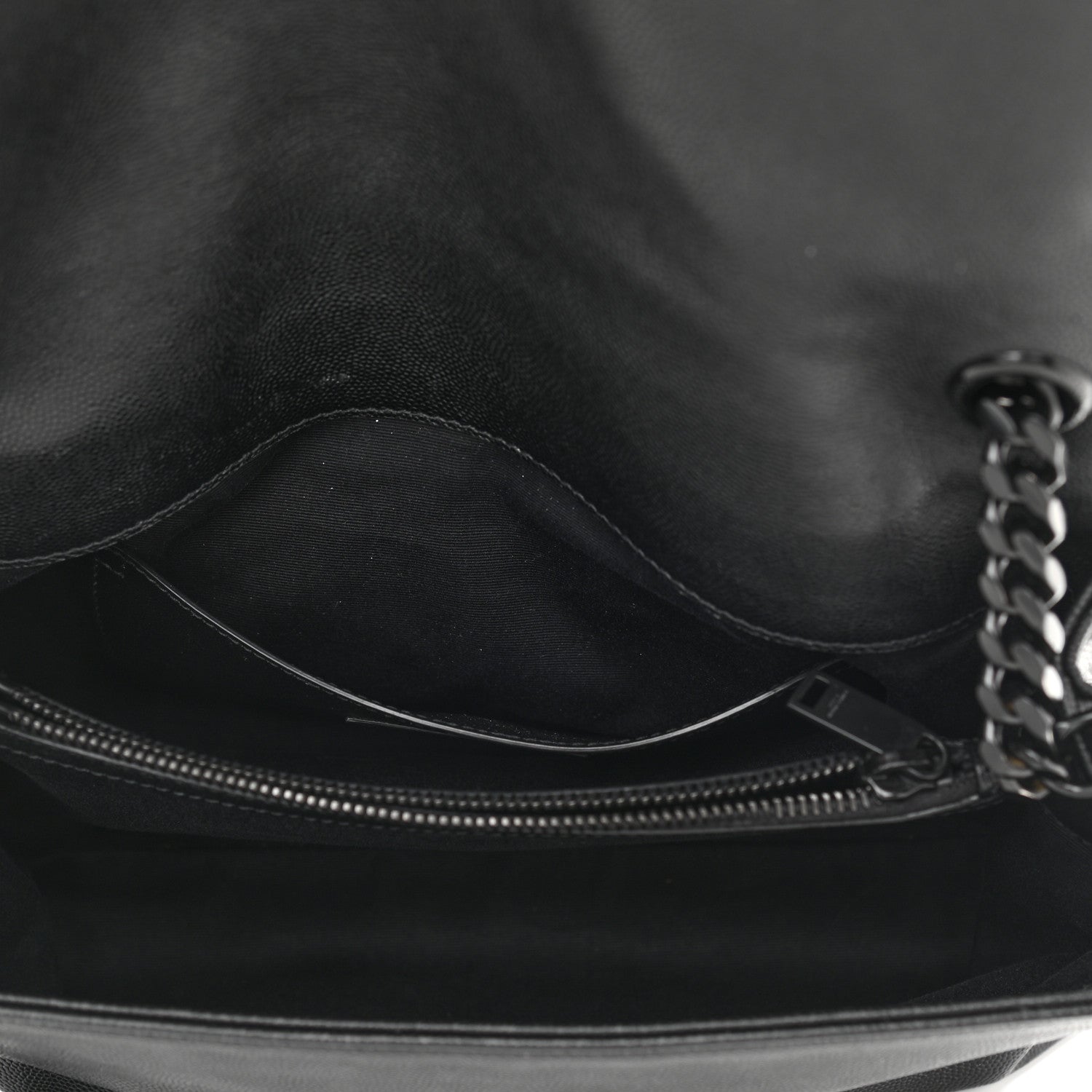 Saint Laurent Grain De Poudre Medium West Hollywood Monogram Fold-Over Black 5 of 10