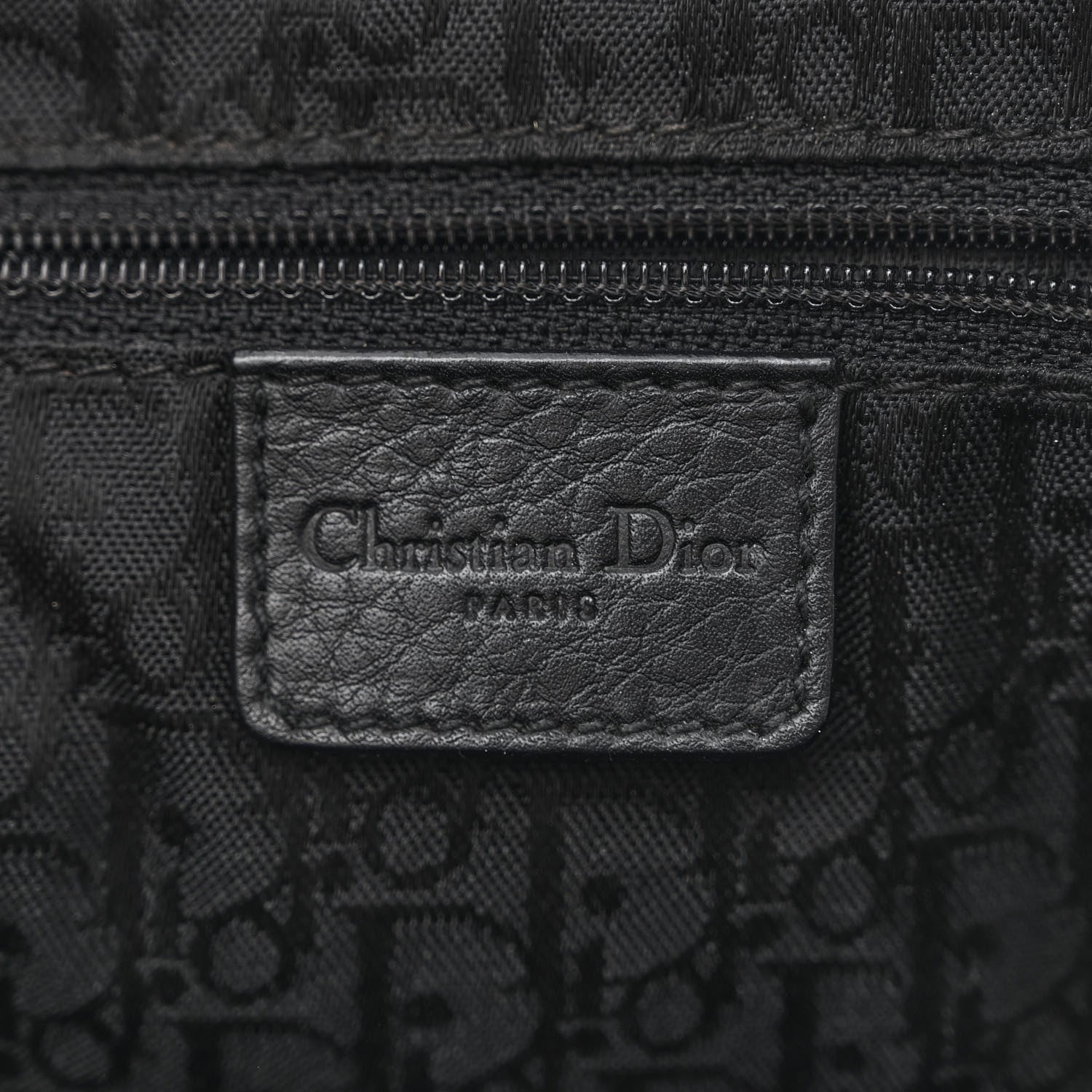 Christian Dior Calfskin Logo Charms Boston Black 6 of 10