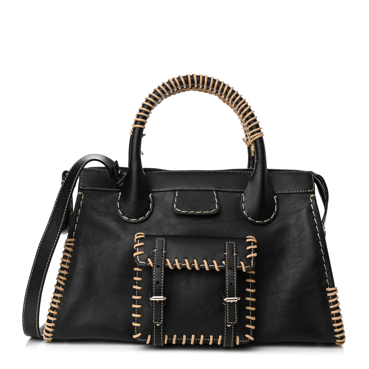 Calfskin Braided Medium Edith Black