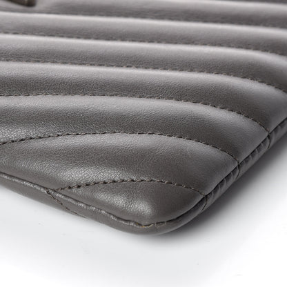 Saint Laurent Calfskin Matelasse Chevron Monogram Pouch Earth 6 of 10