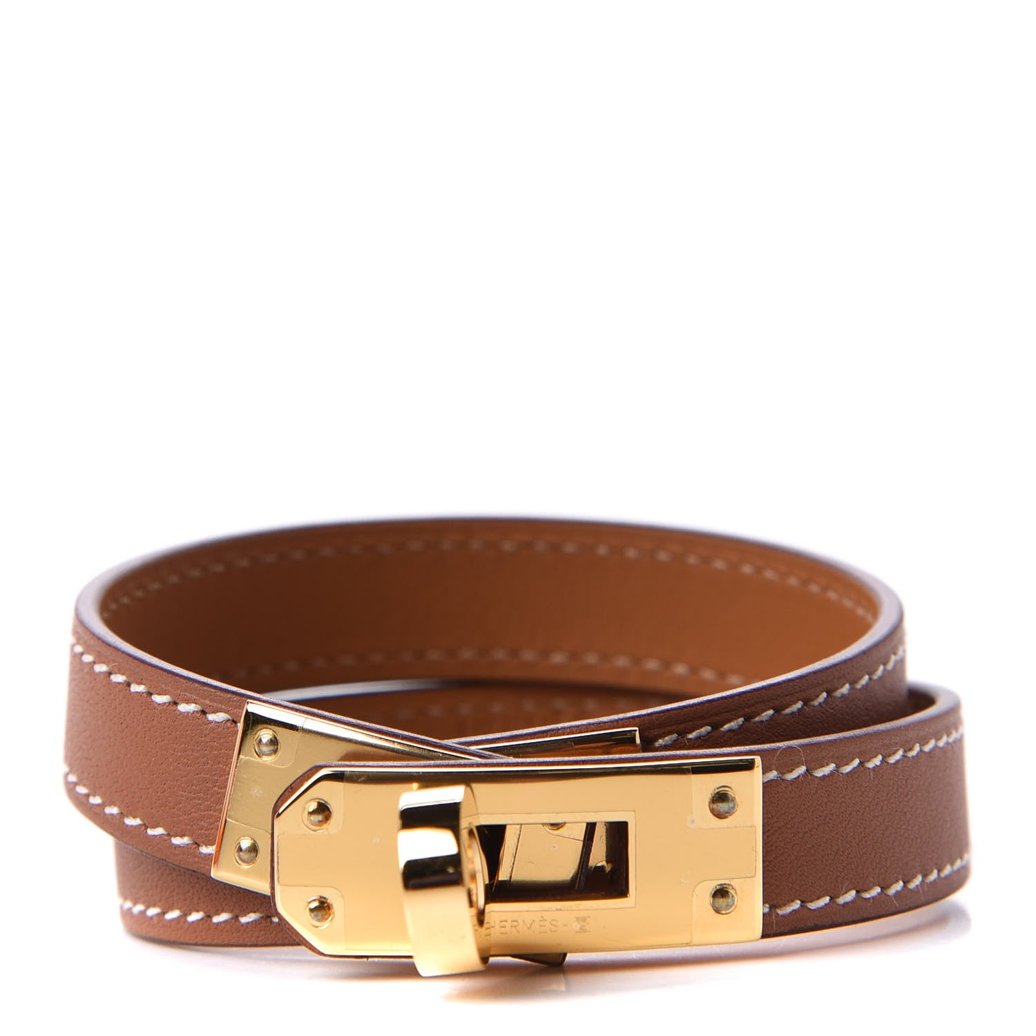 Hermes Swift Kelly Double Tour Bracelet T3 Gold 1 of 10