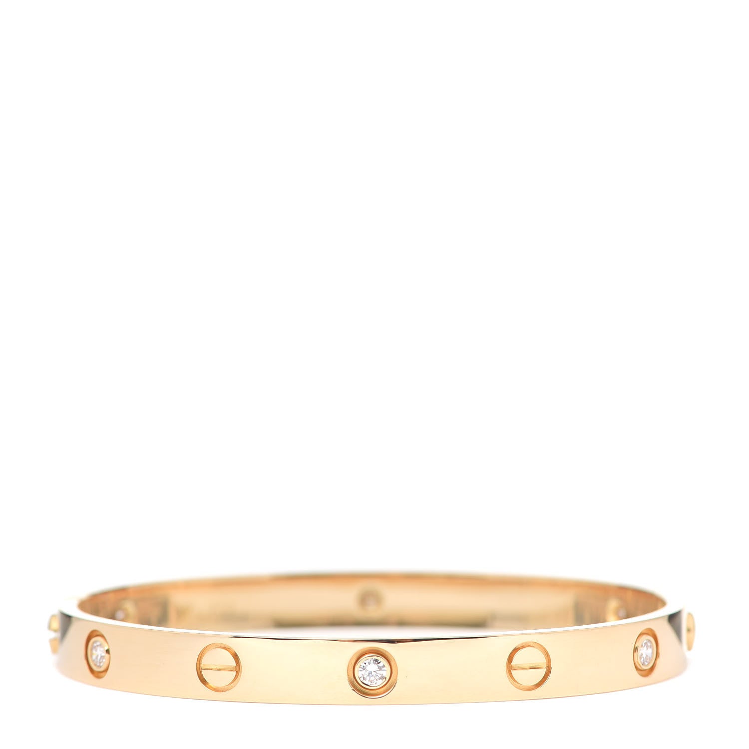 Cartier 18K Yellow Gold 6 Diamond LOVE Bracelet 17 3 of 6