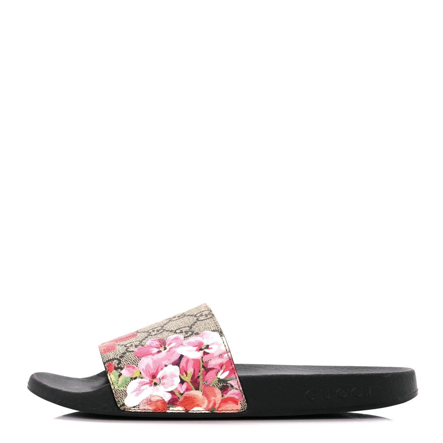Gucci GG Supreme Monogram Blooms Slide Sandals 38 Beige Multicolor 1 of 9