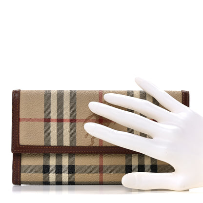 Burberry Haymarket Check Penrose Continental Wallet Tan 2 of 13