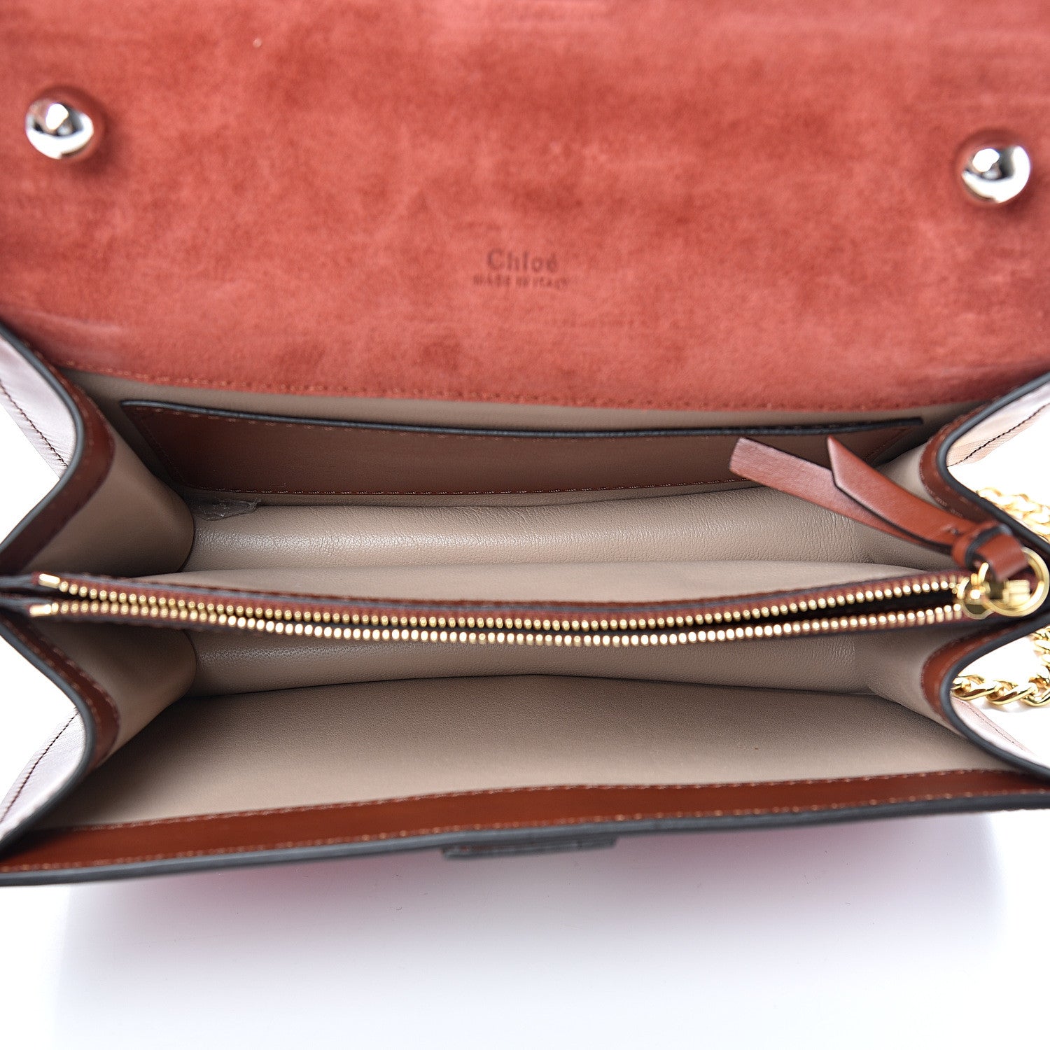 Chloe Calfskin Crocodile Embossed Aby Chain Shoulder Bag Pink Red 4 of 11