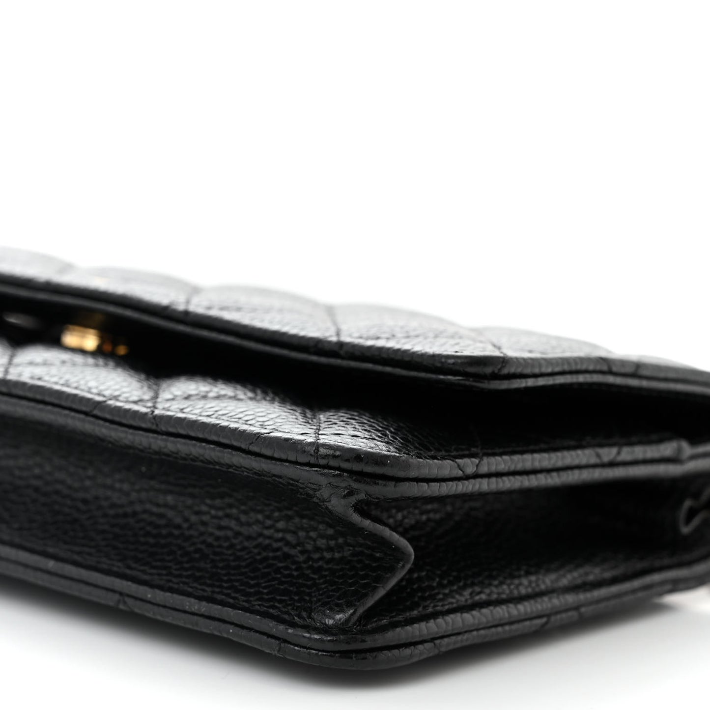 Caviar Quilted Wallet on Chain WOC Black