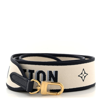 Louis Vuitton Jacquard Bandouliere Shoulder Strap White Navy Blue 1 of 3