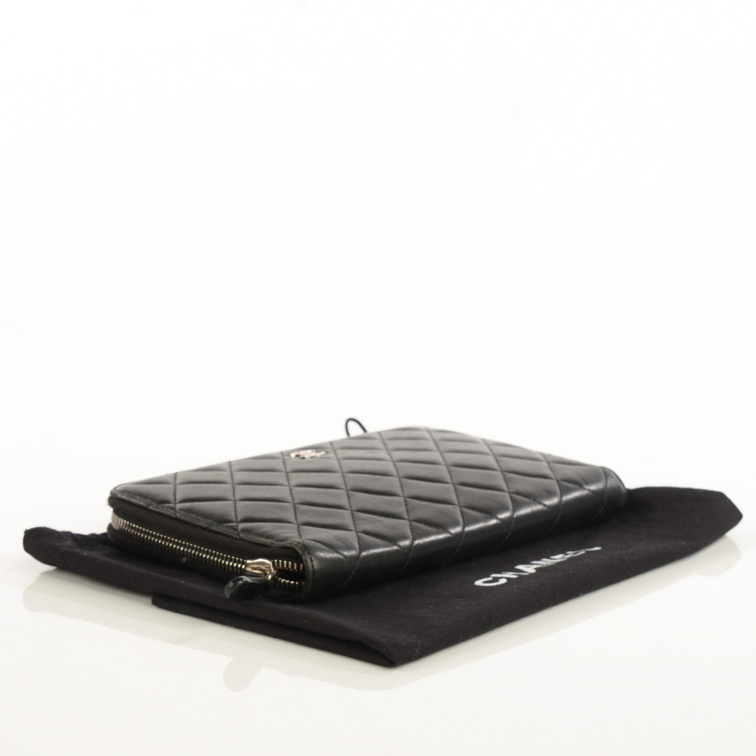 Chanel Lambskin Quilted Large Zipped Wallet Black 4 of 8